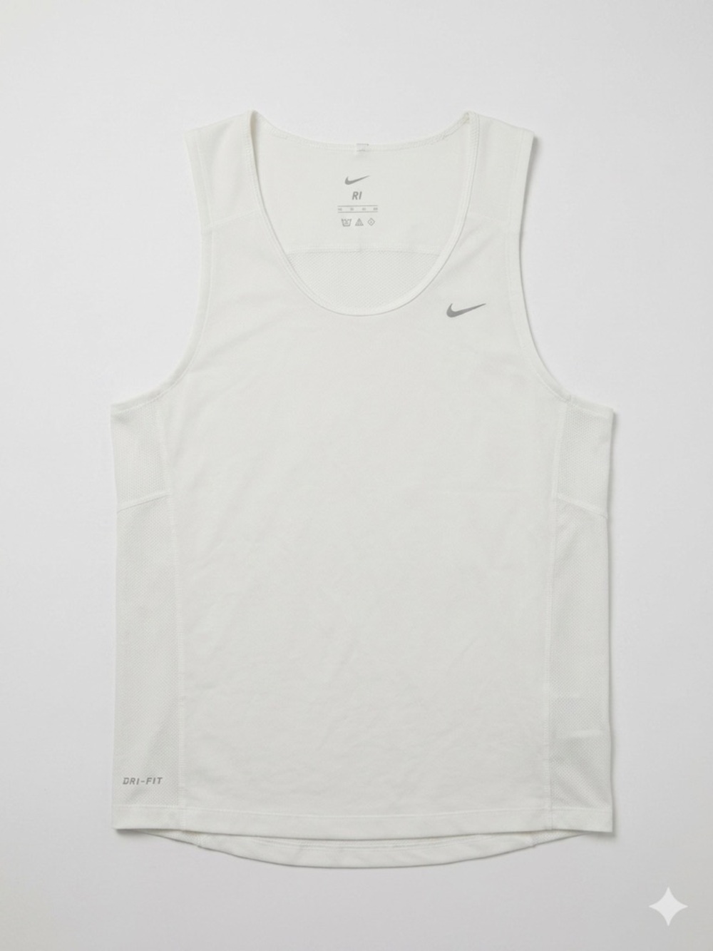 Nike White Athletic Tank Top with Silver Swoosh